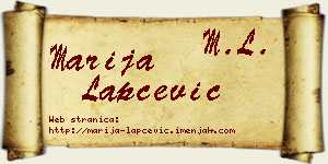 Marija Lapčević vizit kartica